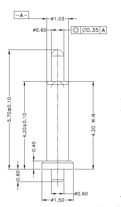Φ1.03*H5.7mm Pogo pin DP105742-1 2