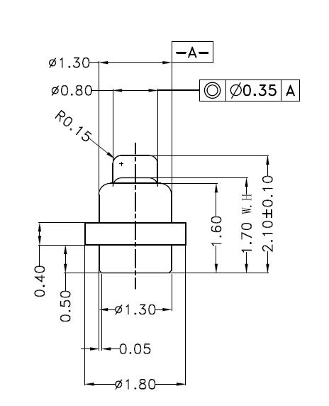 Φ1.3*H2.1mm Pogo pin DP132117-1 2