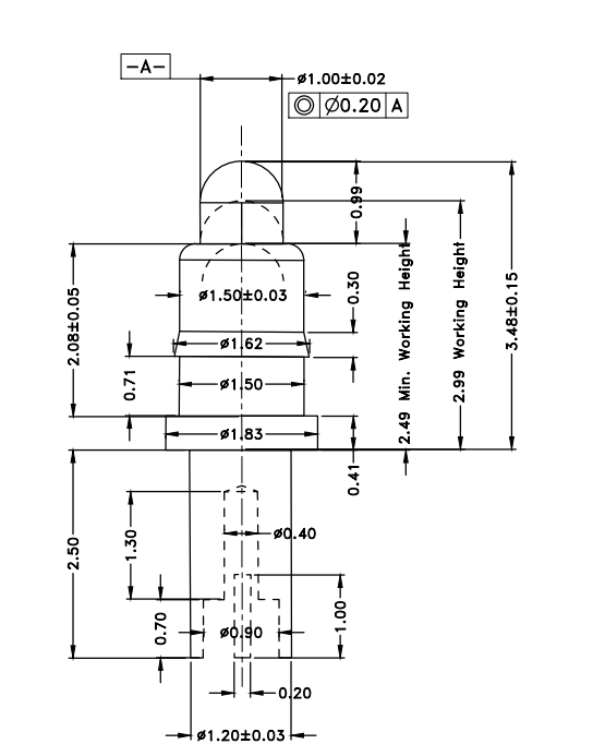 Φ1.5*H3.5mm Pogo pin DP153530-1 2