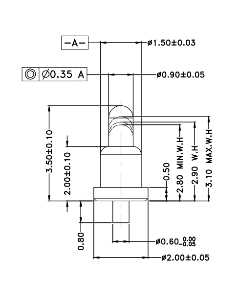 1.5*H3.5mm Pogo pin DP154337-1 2