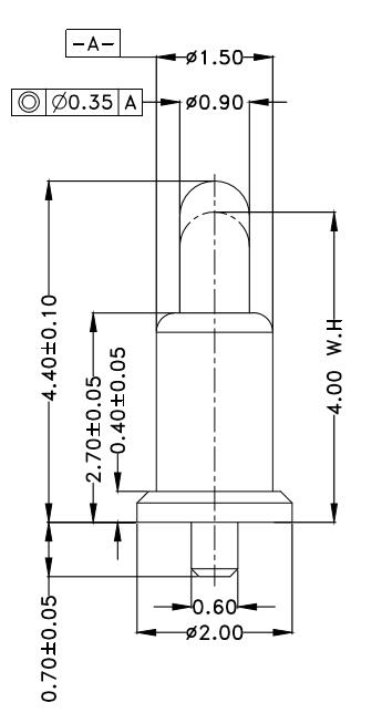Φ1.5*H4.4mm Pogo pin DP154440-1 2