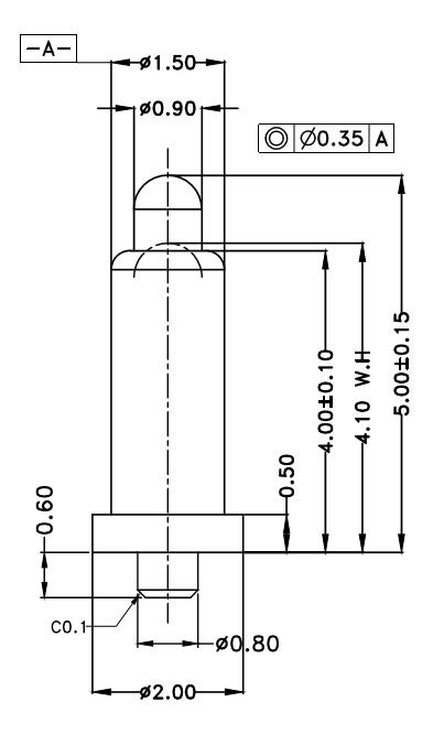 Φ1.5*H5.0mm Pogo pin DP155045-1 2