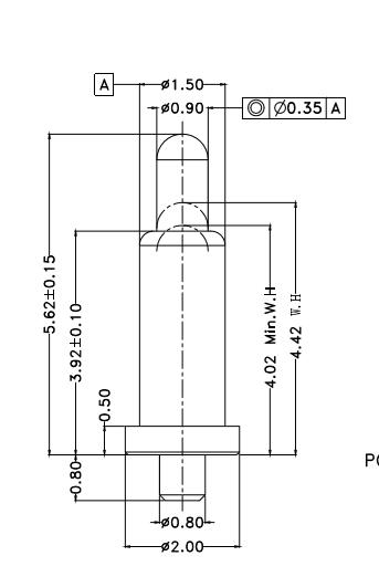 Φ1.5*H5.62mm Pogo pin DP155644-1 2