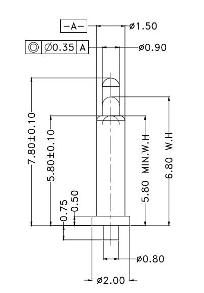 Φ1.5*H7.0mm Pogo pin DP157860-1 2