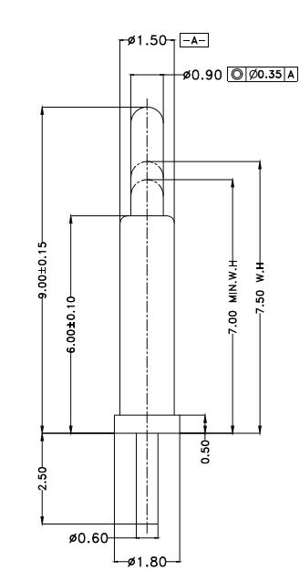 1.5*H9.0mm Pogo pin DP159075-1 2