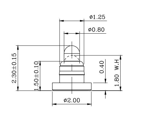 Φ1.3*H2.3mm Pogo pin FP132318-1 2