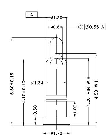 1.3*H5.5mm Pogo pin FP135545-1 2