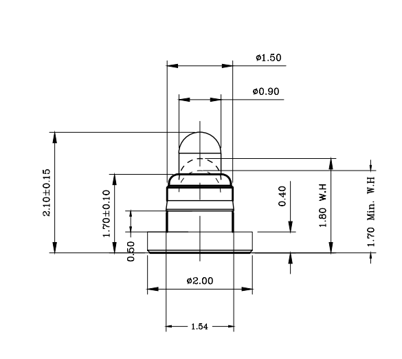 Φ1.5*H2.1mm Pogo pin FP152117-1 2