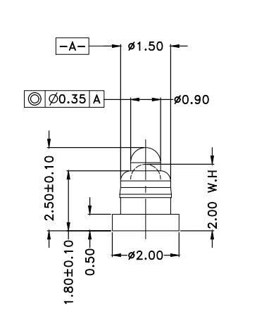 Φ1.5*H2.5mm Pogo pin FP152520-1 2