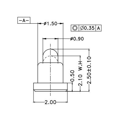 Φ1.5*H2.5mm Pogo pin FP152521-1 2