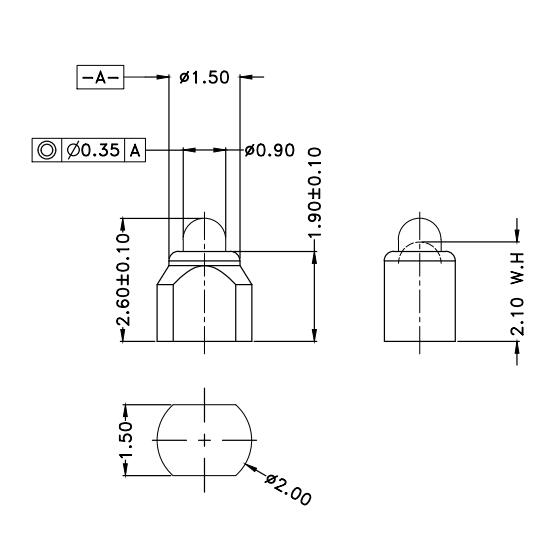 Φ1.5*H2.6mm Pogo pin FP152621-1 2