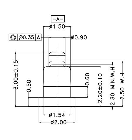 Φ1.5*H3.0mm Pogo pin FP153025-1 2