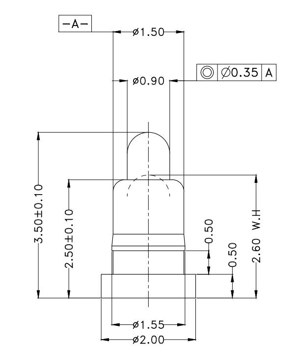 Φ1.5*H3.5mm Pogo pin FP153526-1 2