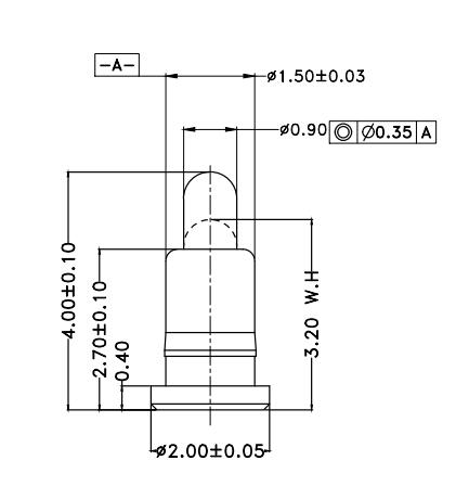 Φ1.5*H4.0mm Pogo pin FP154032-1 2