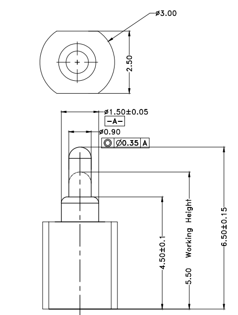Φ1.5*H6.5mm Pogo pin FP156545-1 2