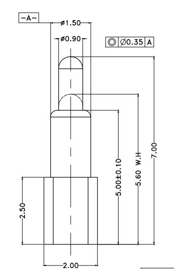 Φ1.5*H7.0mm Pogo pin FP157001-1 2
