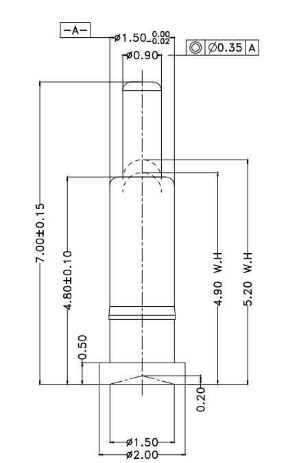 1.5*H7.0mm Pogo pin FP157052-1 2