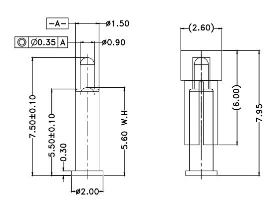 Φ1.5*H7.5mm Pogo pin FP157556-1 2