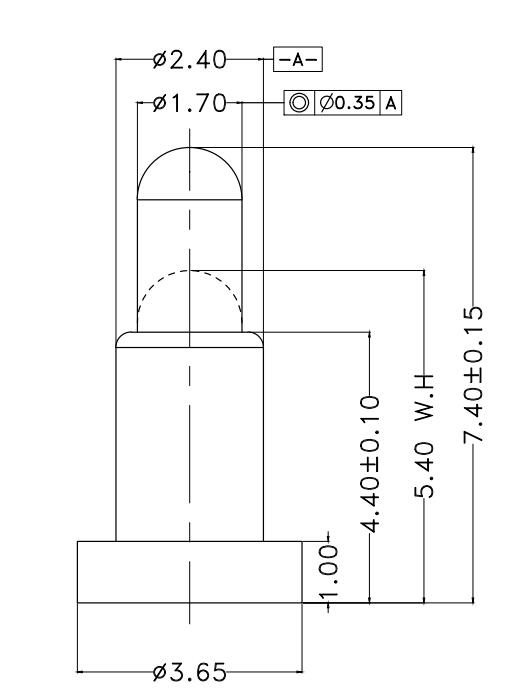 Φ2.4*H7.4mm Pogo pin FP177454-1 2