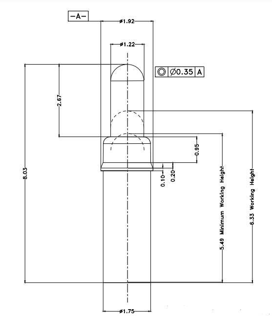 1.75*H8.03mm Pogo pin FP188063-1 2