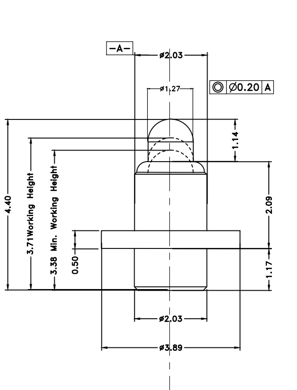Φ2.03*H4.4mm Pogo pin FP204437-1 2