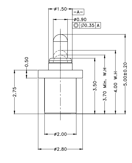 Φ1.5*H5.0mm Pogo pin G011001-1 2