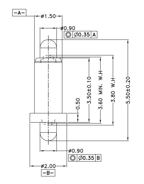 Φ1.5*H5.5mm Pogo pin G031001-1 2
