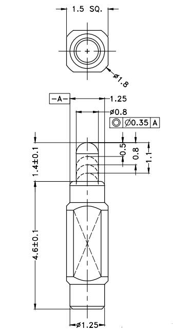 Φ1.25*H6.0mm Pogo pin G051001-1 2