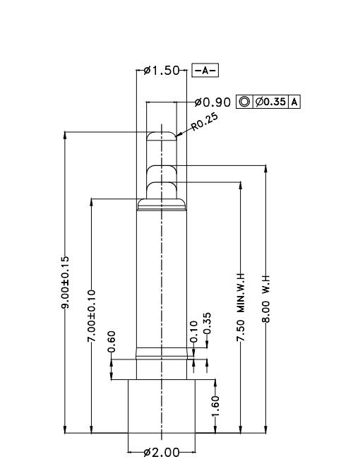 1.5*H9.0mm Pogo pin G061003-1 2