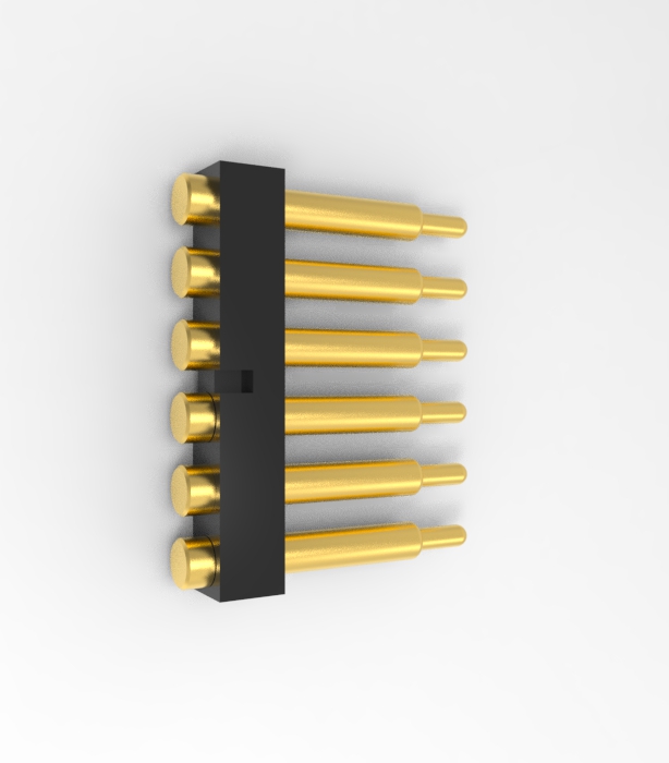 6P 2.54mm pitch pogo pin connector Height=12.5mm 3