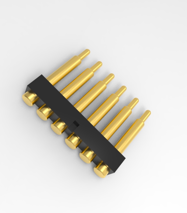 6P 2.54mm pitch pogo pin connector Height=12.5mm 4