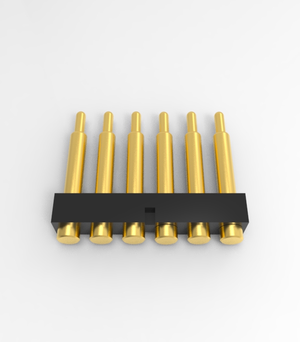 6P 2.54mm pitch pogo pin connector Height 12.5mm