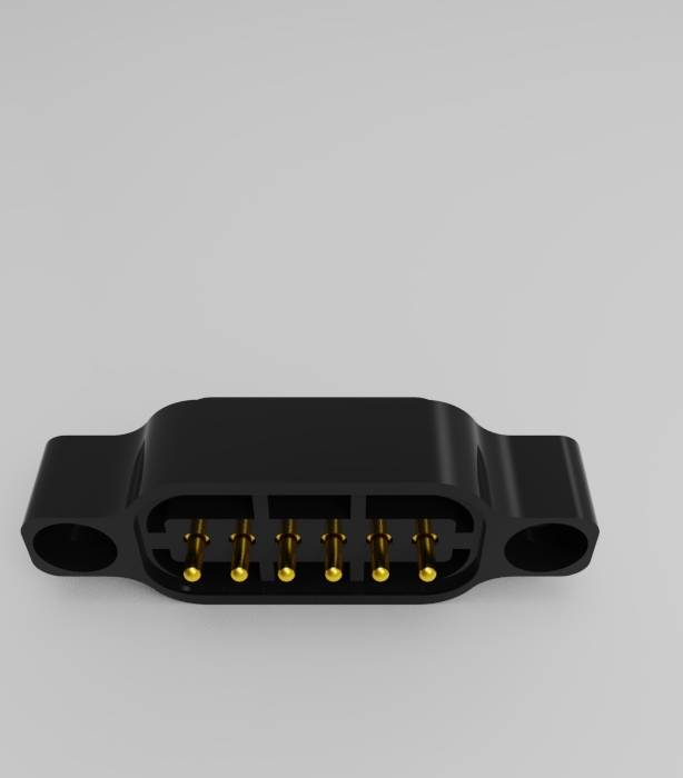 6P 2.54mm pitch solder cup pogo pin connector Height=13.5mm 3