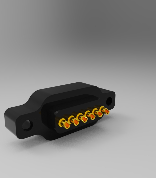 6P 2.54mm pitch solder cup pogo pin connector Height=13.5mm 4