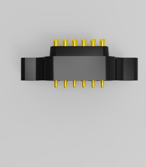 6P 2.54mm pitch solder cup pogo pin connector Height=13.5mm 5