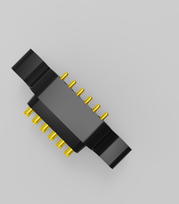 6P 2.54mm pitch solder cup pogo pin connector Height=13.5mm 7